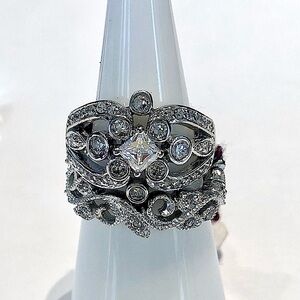 Gorgeous Sterling Silver Filigree 2 Ring Set